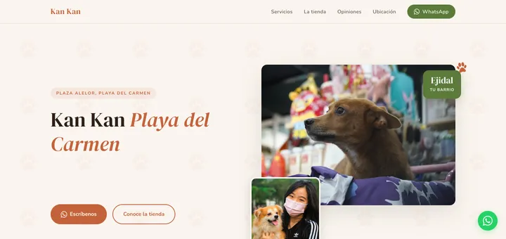 Sitio web Kan Kan Tienda de mascotas por CostaCode, Playa del Carmen