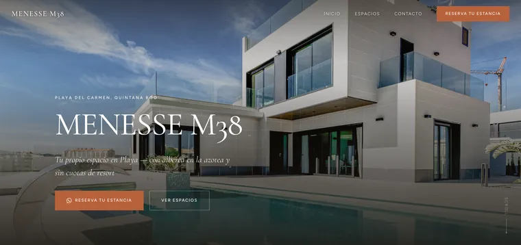 Diseño web Menesse M38 departamentos por CostaCode, agencia web en Playa del Carmen