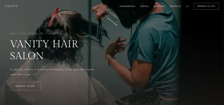 Sitio web Vanity Hair Salon Salón de belleza por CostaCode, Playa del Carmen