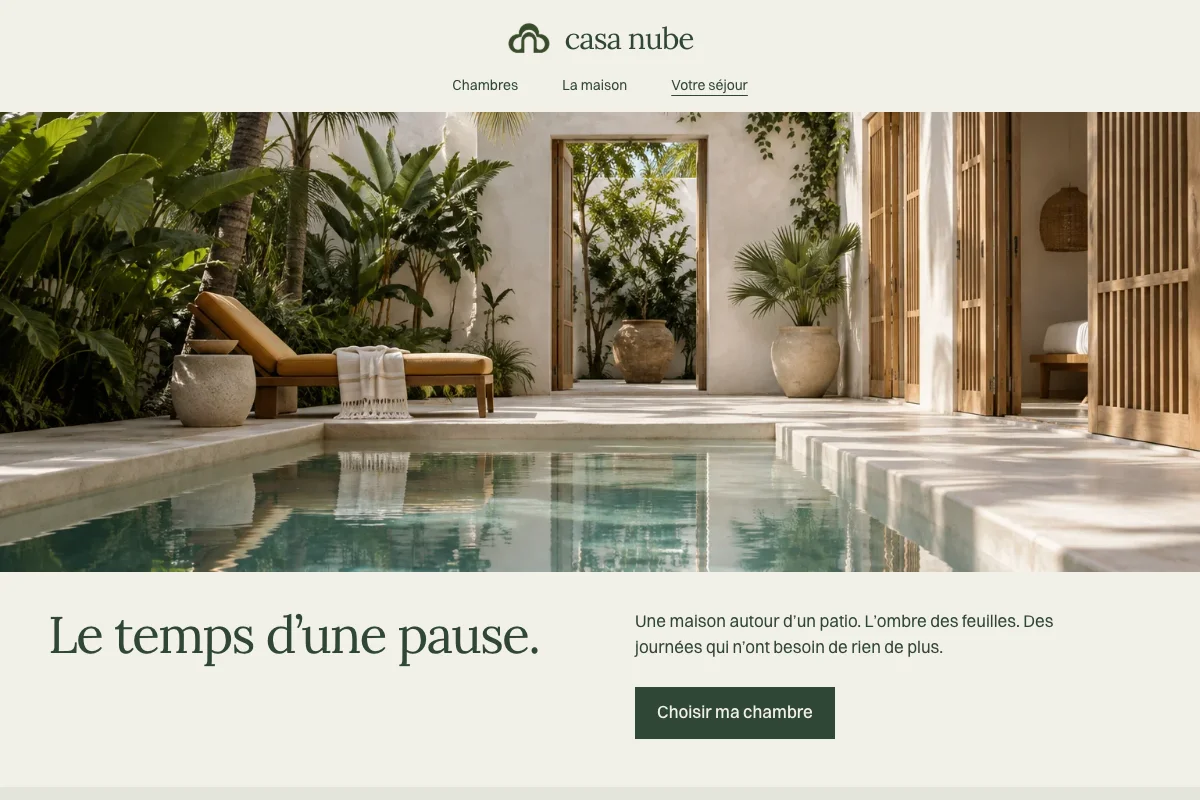 Aperçu du site fictif Casa Nube