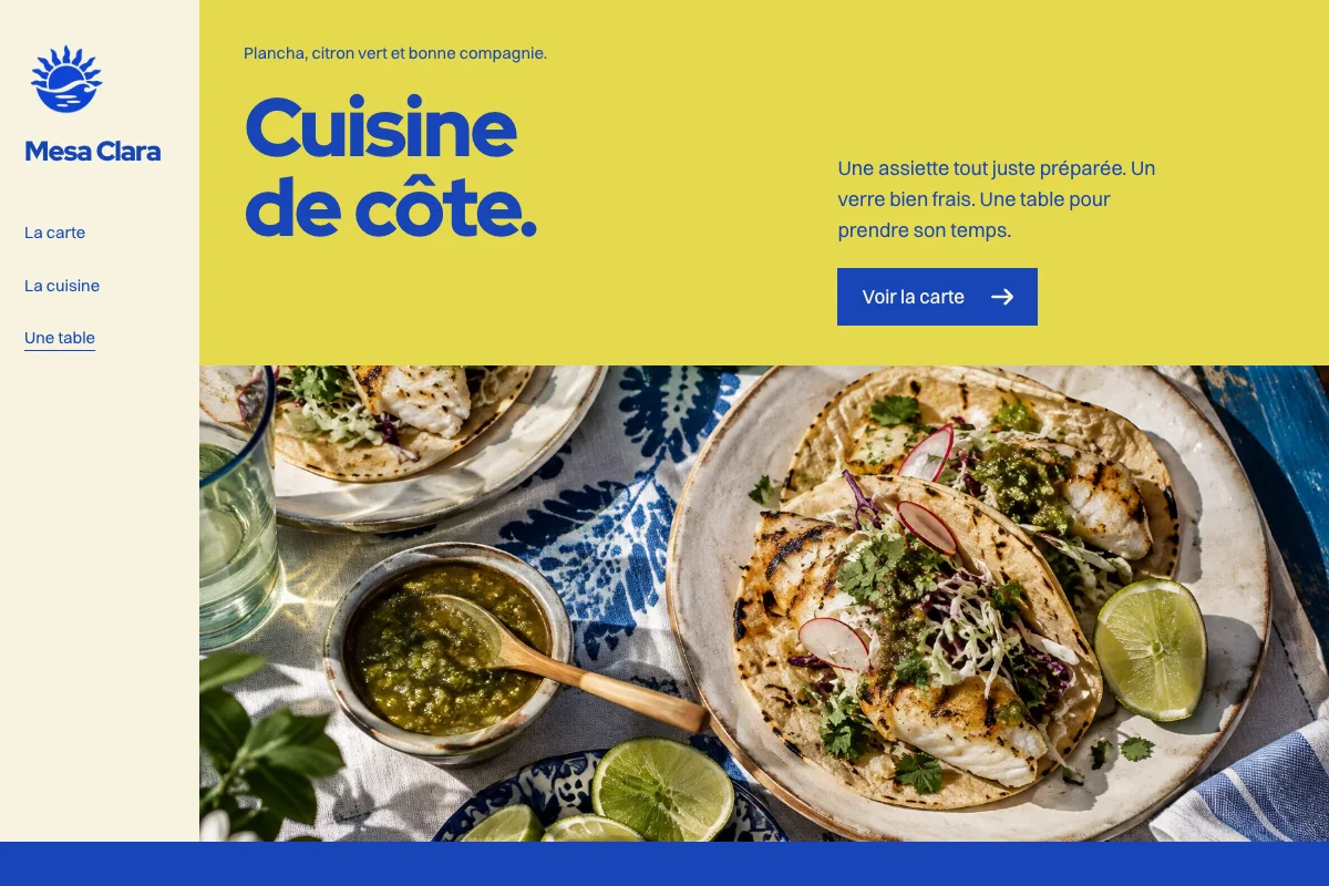 Aperçu du site fictif Mesa Clara