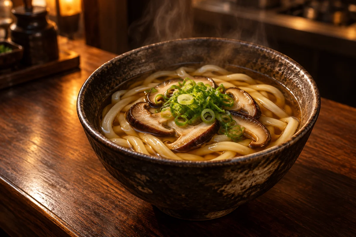 Udon aux champignons, image générée
